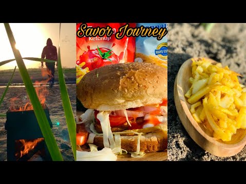 Chicken Veggie Burger with French Fries in Wild By Mystery Man | #ASMR