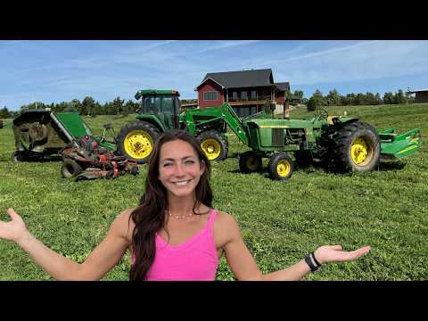 Mowing An ENORMOUS Lawn With My Tractor