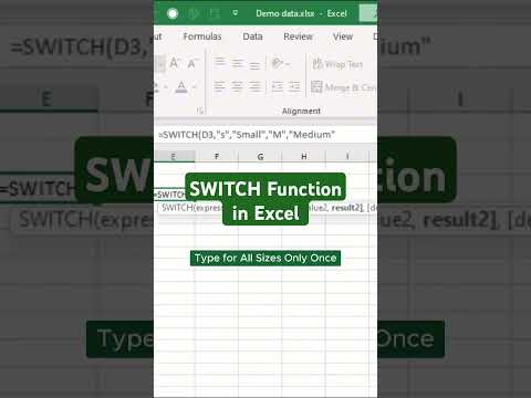 How to use Switch Function in Excel #shorts #exceltips #excelformula #exceltricks #learnexcel