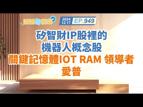 第949集｜矽創財IP股裡的機器人概念股 關鍵記憶體IoT RAM 領導者愛普｜20241217｜陳建誠 分析師｜股海大丈夫