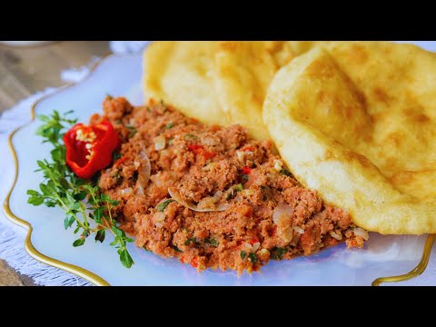 A Delicious Caribbean Breakfast of Canned Corned Beef & Tomatoes with Fried Bake (Electric Mixer)