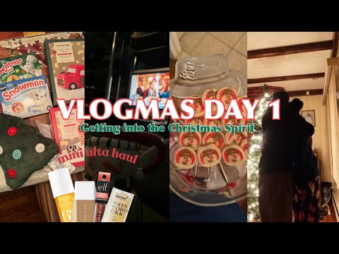 Vlogmas Day 1✨: Getting Into the Holiday Spirit| shopping, Christmas cookies, setting up the tree🎄