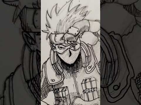 Speed Drawing of Kakashi - Naruto | Manga Art in Fast Motion | YouTube Shorts