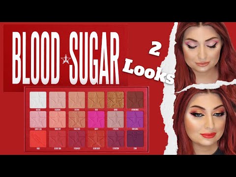 Jeffree Star Cosmetics Blood Sugar Palette 2022 / 2 Looks 1 Palette / Tutorial / Review/ Look