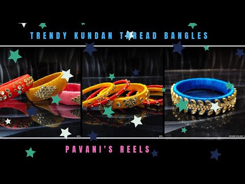 Beautiful kundan thread bangles at home# trendy kundan thread bangles