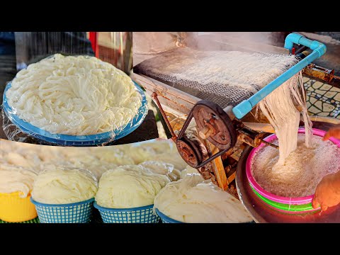 Rice Noodle Manufacturing Process in My Village  - Traditional Noodle Making