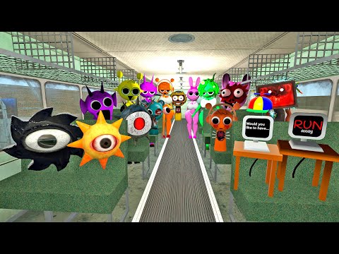 🚗 FREEWAY SPRUNKI MR SUN TREE FUN COMPUTER MISS WENDA YELLOW PINKI ORANGE SPARTAN KICKING IN GMOD !