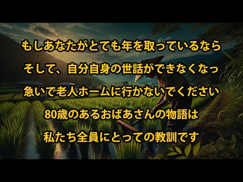 高齢で自分の身の回りのことができない場合は、急いで老人ホームに行かないでください。80歳のあるおばあさんの物語は、私たち全員にとっての教訓です。ぜひ知っておくべき内容です