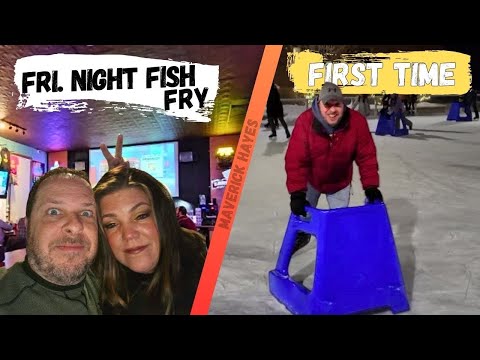 BEST Wisconsin Dells Friday Night Fish Fry  | 1st Time Ice Skating