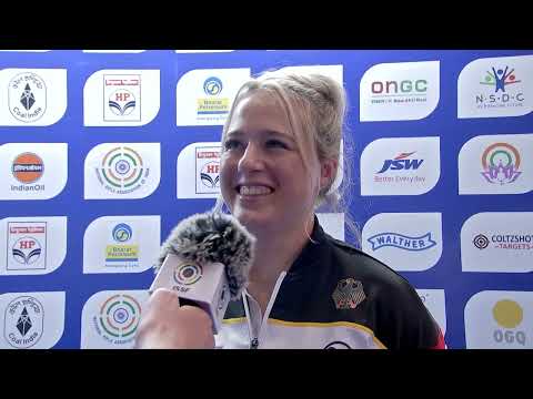 Interview Josefin Eder GER Gold Medal 25m Pistol Women Delhi IND ISSF World up Final 20024