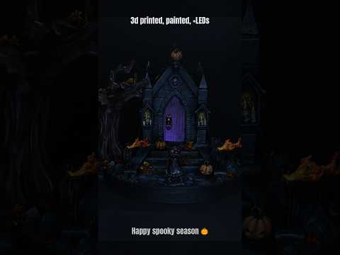 Spooky light up diorama. #3d #shorts #halloween #miniatures