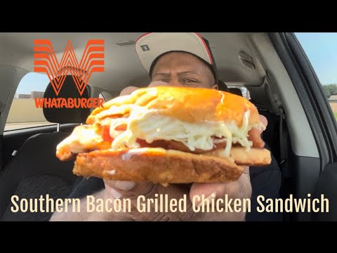 Whataburger Southern Bacon Grilled Chicken Sandwich #foodreview #texas #viralvideo