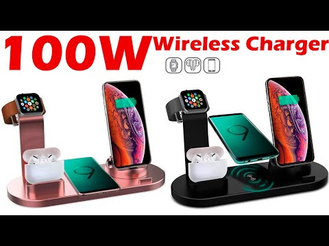 100W 7 in 1 Wireless Charger Stand Pad For iPhone 14 13 12 Apple Watch Fast Charging Dock Station.v2