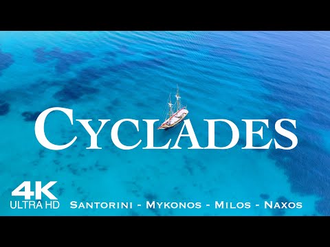 [4K] CYCLADES 🇬🇷 Κυκλάδες 2024 | 2½ HOUR Drone Aerial of Santorini Mykonos Milos & Naxos | Greece