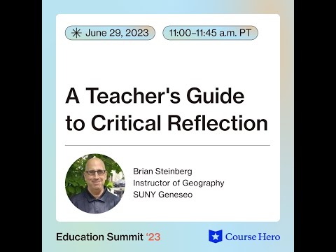 A Teacher's Guide to Critical Reflection