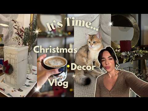 CHRISTMAS DECORATE WITH ME 🎄 at home vlog, decor shopping, laminating my eyebrows