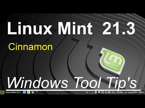 Linux Mint 21.3 - Cinnamon - Windows Settings Tool Tip's.