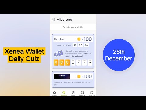 Xenea Wallet | Xenea Wallet Quiz Today | Xenea Wallet Daily Quiz Today 28 December