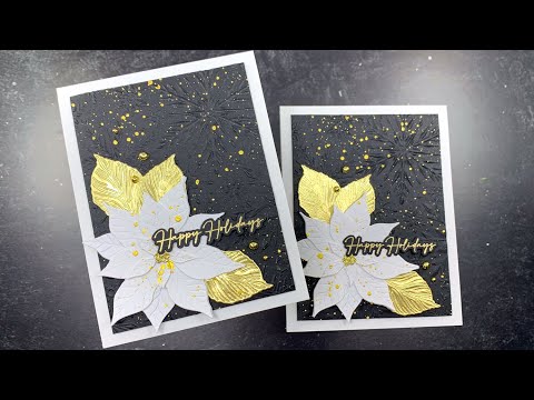 White Poinsettia Cards | Honey Bee Stamps | AmyR's 2024 Holiday Card Series #1