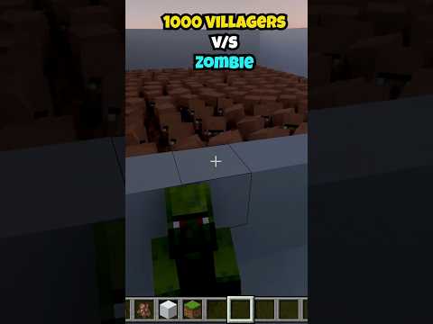 Minecraft 1000 Villagers vs Zombie💀 (Royalty) #minecraft #shorts