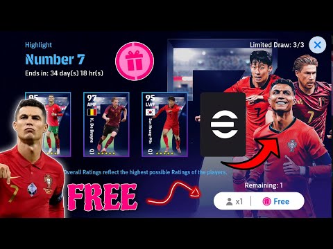 🛑 Konami Gift 101 Rated Card For Free | Ft C.Ronaldo, K De Bruyne, Son-Heung-Min