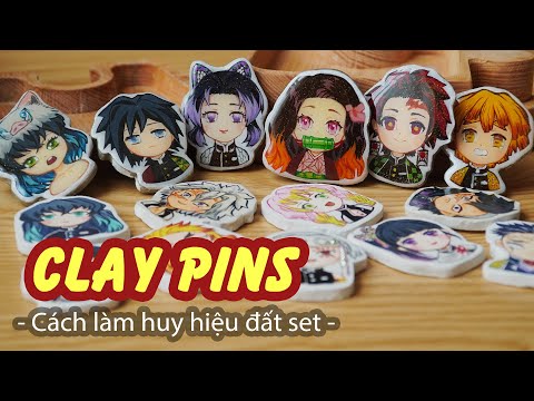 How To Make Clay Pins - All of Main Characters in Kimetsu no Yaiba | Huta Chan