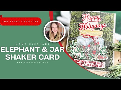 Elephant Shaker Handmade Christmas Card