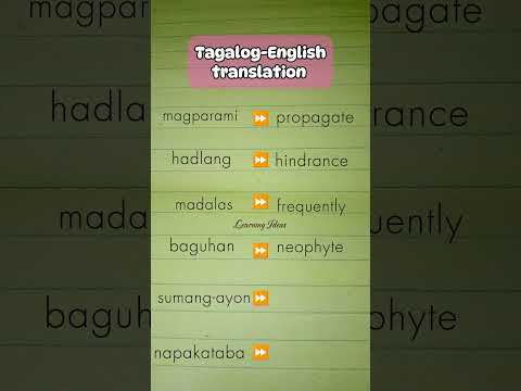 Ano sa ENGLISH ang MAGPARAMI,HADLANG AT IBA.#learnenglish #tagalogenglishtranslation #vocabulary