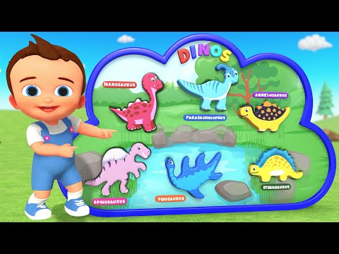 Learning Dinosaurs Names Wooden Puzzle | Little Babies Fun Play 3D Educational Toys Kids Toddlers