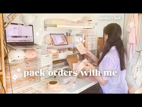 pack orders for my stationery small business 📦📎 1 hr real time pack/study with me, asmr & soft music