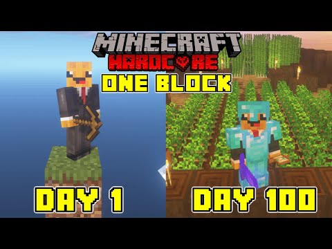 I Spent 100 Days in ONE BLOCK Minecraft | acookiegod One Block Challenge