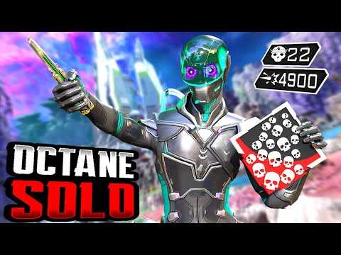 SOLO OCTANE 22 KILLS AND 4900 DAMAGE IN EPIC GAME (Apex Legends Gameplay)