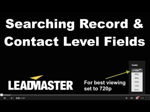 Searching Contact and Record Level