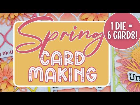 SPRING 2024 CARD MAKING TUTORIAL - 6 handmade cards using FLOWER DIES & BACKGROUND DIE | Inlovearts