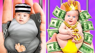 Clever Parenting Hacks In Jail! 🍼 RICH vs POOR 💸 *Funny Relatable Situations And Crazy Gadgets*