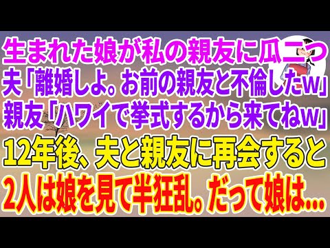 【スカッとする話】生まれた娘が私の親友に瓜二つ。夫「離婚しよ。お前の親友と不倫したw」親友「ハワイで挙式するから来てねw」12年後、夫と親友に再会すると2人は娘を見て半狂乱。だって娘は…