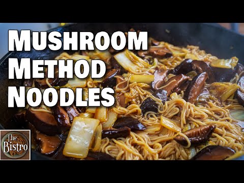 Mushroom Noodle Dish - Plant Based Vegan Dried Mushroom Recipe - The Mushroom Method