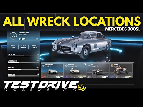 All Mercedes 300 SL Wreck Locations in TDU Solar Crown | Test Drive Unlimited SC | TDU3 Barn Finds