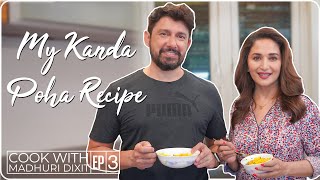 Madhuri Dixit Making Kanda Poha | Madhuri Dixit Nene