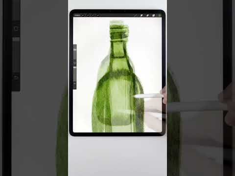 Painting glass in watercolor // watercolor tutorial shorts and Procreate tutorials for beginners