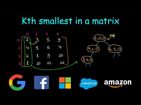 Kth Smallest element in a matrix | Leetcode #378