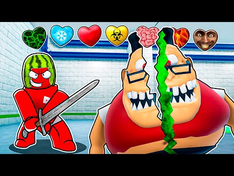 Using CUSTOM HEARTS In Mr Stinky's School Roblox Obby