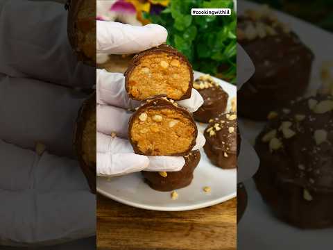 ASMR Peanut Butter Chocolate Truffles #shorts