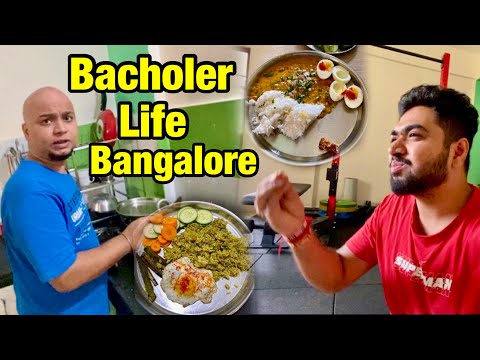 WE MADE 5 STAR Resturant Style Dal Tadka 😍Palak Rice Bhendi Fry| ಸಂಸಾರ ಸ್ಟಾರ್ಟ್ ಆತು | Bachelor Life