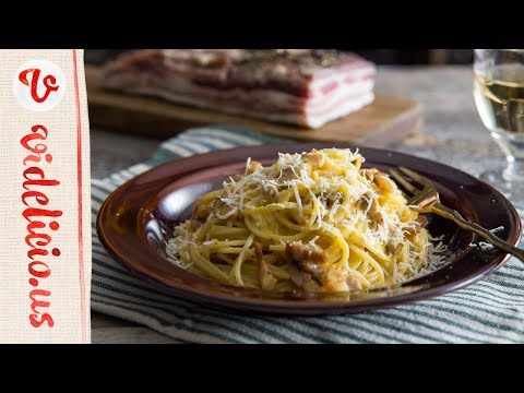 旨みを凝縮した自家製パンチェッタでつくる本格カルボナーラ♡｜How to make Carbonara With Pancetta