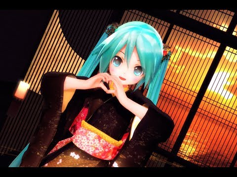 【MMD】桃源恋歌[Tougen Renka] - あぴミク振袖【1080p・60fps】