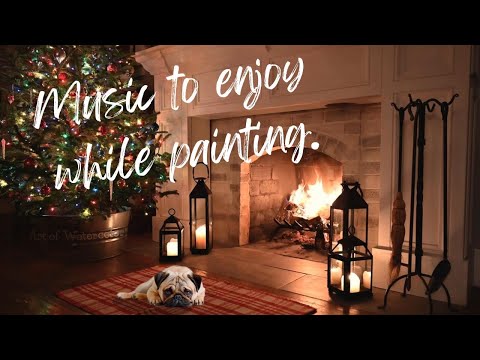 Relaxing Christmas Music 🎅🏼 with Sleepy Pug and Fireplace Ambience🎄🎁#christmasmusic #asmr #pug