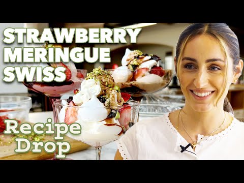 Homemade Strawberry Shrub Meringue Sundaes | Recipe Drop | Food52