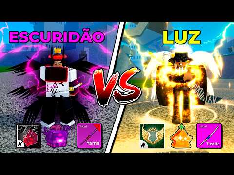 BUILD DA LUZ VS BUILD DA ESCURIDÃO NO BLOX FRUITS FT @PlaggXzin