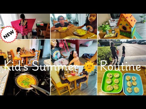 What My Kids do in a Day 👭| 🎨Activities to engage Kids🛴 | Rasam & Dahi puri #VLOG